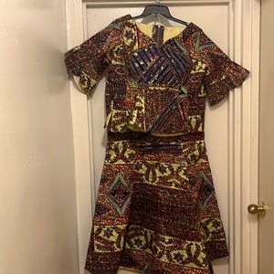 Beautiful African Print Ladies Long Skirt and Top